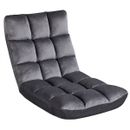 Portable Padded Floor Chair with Backrest Gaming Chair Recliner For gaming Grey