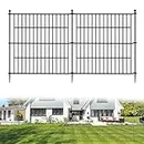 5 Panels No Dig Garden Fence for Outdoor Yard Decorative, 24 in(H) X 10 ft(L) Animal Barrier Fencing Rustproof Metal Wire Panel Border for Dog, Rabbits, and Patio Temporary Ground Stakes