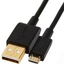 Amazon Basics - Cable de tipo USB-A 2.0 macho a micro USB (Paquete de 1), 1.83 m, para Ordenador, Negro