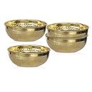 Pure Source India Brass Hammered Serving Bowl – 350 Ml, Gold 4 Pieces Led Free and Food Safe