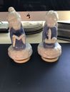Pair Of Maruho Angel Music Boxes Boy W/ Candle Girl W/ Book