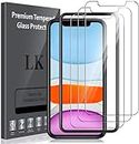 LK 3 Pack Screen Protector Compatible for iPhone 11 and iPhone XR Tempered Glass