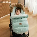 Baby Sleeping Bags Winter Thick Fur Collar Warm Footmuff For Universal Strollers Safety Seats