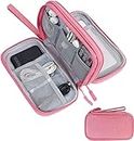Handcuffs Electronic Organizer Storage Bag Waterproof Accessories Carry Case For USB Data Cable Earphone Wire & Power Bank (Dark Pink, cotton)