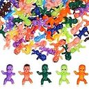 TOYANDONA 100pcs Mini Plastic Babies, 1 Inch Small Plastic Baby Figurines Small King Cake Babies Bulk for for Baby Shower Ice Cube Game Party Game Supplies Decoration (Mixed Colors)