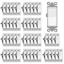 (50 Pack) CML Decorator Wall Light Switch, Single Pole Switch, 15A 120/277V, 3-Year Warranty, White