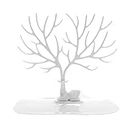DOOR STEP SHOPPING Tree Plastic Jewelry Case Earrings Organizer, Hook Stand Display Holder and Jewellery Organizer (White)