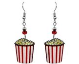 Popcorn Bag Earrings Munchies Art Accessories Junk Food Cuisine Eat Boho Jewelry