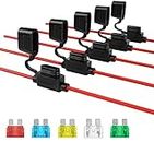12V Inline Fuse Holder,Jtron 10A15A20A25A30A Middle Size Inline Car Blade Fuse Holder ATC/ATO Automotive Waterpoof Car Fuse Socket Add-a-Circuit Car Fuse Holder 5 Pack TAP Adapter