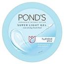 POND's Super Light Gel, Oil-Free Moisturizer, 200G, For Hydrated, Glowing Skin, With Hyaluronic Acid & Vitamin E, 24Hr Hydration, Non-Sticky, Spreads Easily & Instantly Absorbs
