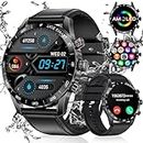 LIGE Smart Watch for Men with 1.43 AMOLED Display, Answer/Make Call, Fitness Watch 124 Sports Modes, 2 Straps, Heart Rate Blood Oxygen Sleep Monitor Smartwatch for Android iOS Phones, Black