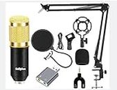 Nutts Condenser Microphone Set Podcast Broadcasting Mic for YouTube, Gaming and Home Studio Recording Set with Scissor Arm Stand, U Shape, Pop Filter& 3.5mm Audio Jack Mic Set