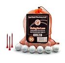 Golf Ball Monkey Cheap Recycled Golfballs for Callaway 50 Used Mix White - 3A/ Good Condition - Callaway Supersoft, Superhot, Warbirds, Diablo, Chromesoft & Hex Tour Soft w/Tees and Mesh Bag