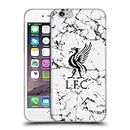 Head Case Designs Licenciado Oficialmente Liverpool Football Club Pájaro de hígado Negro Mármol Carcasa de Gel de Silicona Compatible con Apple iPhone 6 / iPhone 6s