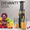 Devanti Slow Juicer Cold Press Fruit Extractor Vegetable Processor 130W Black