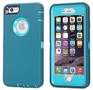 iPhone 6 Case, iPhone 6S Case [HEAVY DUTY] AICase Built-in Screen Protector Tough 3 in 1 Rugged Shorkproof Cover for Apple iPhone 6/6S (Blue)