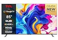 TCL 85C645K 85-inch QLED Television, 4K Ultra HD, 4K Google TV Smart TV (Game master, Dolby Atmos, Freeview Play, Motion clarity, Hands-Free Voice Control, compatible with Google assistant & Alexa)