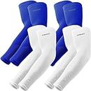 YQXCC 4 Pairs UV Sun Protection Arm Sleeves - Tattoo Cover Up - Basketball Arm Sleeve UPF 50 Cooling for Men Women