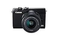 Canon EOS M100 SLR Digitalkamera - mit Objektiv (24,2 MP, Dual Pixel CMOS AF, DIGIC 7, Full-HD, Touchscreen, WIFI, Bluetooth, 7,5 cm, klappbares Display) Kamera, schwarz