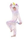 Kids Unicorn Onesie Animal Pajamas Cosplay Halloween Costume(6-8Years)