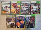 Paquete de Juegos Rockstar Xbox 360 Lote de 7 ~ Todos Completos y Probados ~ Bully, GTA, etc.