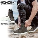 Mens Casual Leather Waterproof Motorcycle Shoes Motorbike Racing Boots Size UK