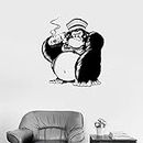 GADGETS WRAP Funny Gorilla Vinyl Wall Decal Cigar Smoking Cigarette Animal Monkey Wall Sticker
