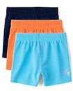 The Children's Place Baby Boys' and Toddler Athletic Basketball Short, Orange Blue 3-Pack