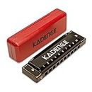 Kadence Daitonic Harmonica T104, With Learning course Key of C 10 Holes 20 tones Mouth Organ for Kids Adults and Beginners,with Hard Case (Black)