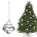 HOHIYA 24pc Crystal Ornaments Christmas Tree Diamond Decorations Balls Clearance Hanging Crystals for Centerpieces Acrylic Gem Beads Decorative Clear