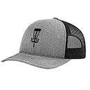 Richardson Structured Mesh Trucker Hat Black Disc Golf Basket Embroidery Polyester Hat Snaps Heather Gray/Black One Size