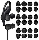 12 Pairs Compatible with Beats Flex / WF-1000XM4 / Powerbeats Pro Ear Tips, Double Flange L/M/S Replacement Silicone Comfortable Ear Buds Earplug Gel for Powerbeats Pro / WF-1000XM4 Black