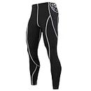 CAKERS Men Compression Pants Long Outdoor Cycling Shorts Quick-Drying Men Fitness Pants Lightweight Stretch Running Pants Sport Training Leggings Breathable Men Tights ZF-Black9 XL