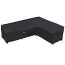 Flexiyard Heavy Duty Patio Furniture Covers, 100% Waterproof 600D Outdoor Sectional Sofa Cover, Lawn Patio Couch Cover (Midnight Black,L-Shaped-Right Facing-104" x 83")