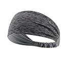 YOUSTYLO - YOU ARE PRIORITY Yoga Sport Athletic Headband Sweatband for Running Sports Travel Fitness Elastic Non Slip Style Band | Basketball Headbands Headscarf fits (Grey Printed)