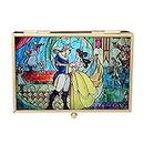 Disney Princess Beauty and the Beast Jewelry Box - Glass Jewelry Case with Stained Glass Belle and the Prince