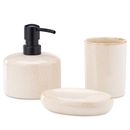 Set de 3 accesorios para el baño dispensador portacepillos y bandeja para jabón