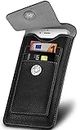 ONEFLOW Zeal, custodia compatibile con Motorola Moto E5 Play Go, con scomparto per carte di credito, protezione completa a 360 gradi, in pelle vegana, supporto a clip da cintura, colore nero