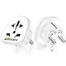 LENCENT 2X AU to EU Euro Europe Plug Adapter, Grounded European Travel Adapter for Spain Germany France Portugal Greece Russia Netherlands Turkey and More (Type E/F)