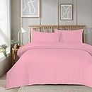Olivia Rocco Super Soft Plain Duvet Set Ultra-Soft Easy Care Quilt Bedding Bed Cover Sets with Convenient Zip Fastening Luxurious Comfort for a Dreamy Bedroom Makeover, KING BLUSH PINK