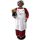 Fraser Hill Farm 58-in. African American Dancing Mrs. Claus with Apron and Gift Sack | Indoor Animated Holiday Home Decor | Motion-Activated Christmas Animatronic | FAMC058-2RD1-AA