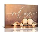 wsradto Zen Canvas Wall Art Candles and Stones Spa Relax Spiritual Pictures Wall Decor Art Prints for Yoga Meditation Room Decor 16"x12"