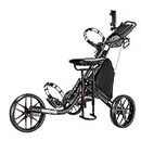 CaddyTek CaddyLite EZ-Fold Pro 3-Wheel Golf Buggy/Push Cart + Removable Seat - 12-Month Australian Warranty (Black)