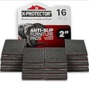 X-PROTECTOR Non Slip Furniture Pads - 16 Premium Furniture Grippers 2"! Self-Adhesive Rubber Feet Furniture Feet - Ideal Non Skid Furniture Pad Floor Protectors - Keep Furniture in Place!