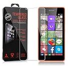 Cadorabo Tempered Glass compatible with Nokia Lumia 540 in HIGH TRANSPARENCY - Screen Protection 3D Touch compatible with 9H Hardness - Bulletproof Display Saver