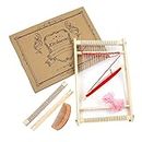 Kitchnexus Wooden Weaving Loom Kit 40 x 26 cm Multi-Craft Lap Frame Hand-Knitted Woven Set DIY for Kids Adults Beginners Children
