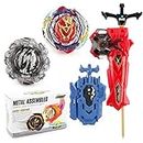 OBEST Battling Top with Launcher Set B-201 2 Pcs Metal Combat Burst Turbo Gyro Spinners and 2 Launchers Gifts Toys for Children