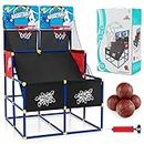 Goplus Kids Basketball Arcade Game, Dual Shot Basketball Game for 2 Players with 4 Balls & Inflation Pump, Indoor Outdoor Sport Play Birthday Gift Basketball Toy Set for Toddlers Children Teens Youth
