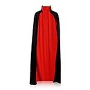 KINBOM Vampire Cloak for Men, 55inch Long Halloween Vampire Costume Halloween Cape Cosplay Party Dresses (Black and Red)