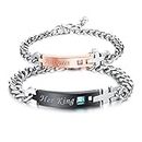 KeAlzari Pair of bracelets for him and her, Her Beast&His Beauty, stainless steel love bracelets, gift, Stainless Steel